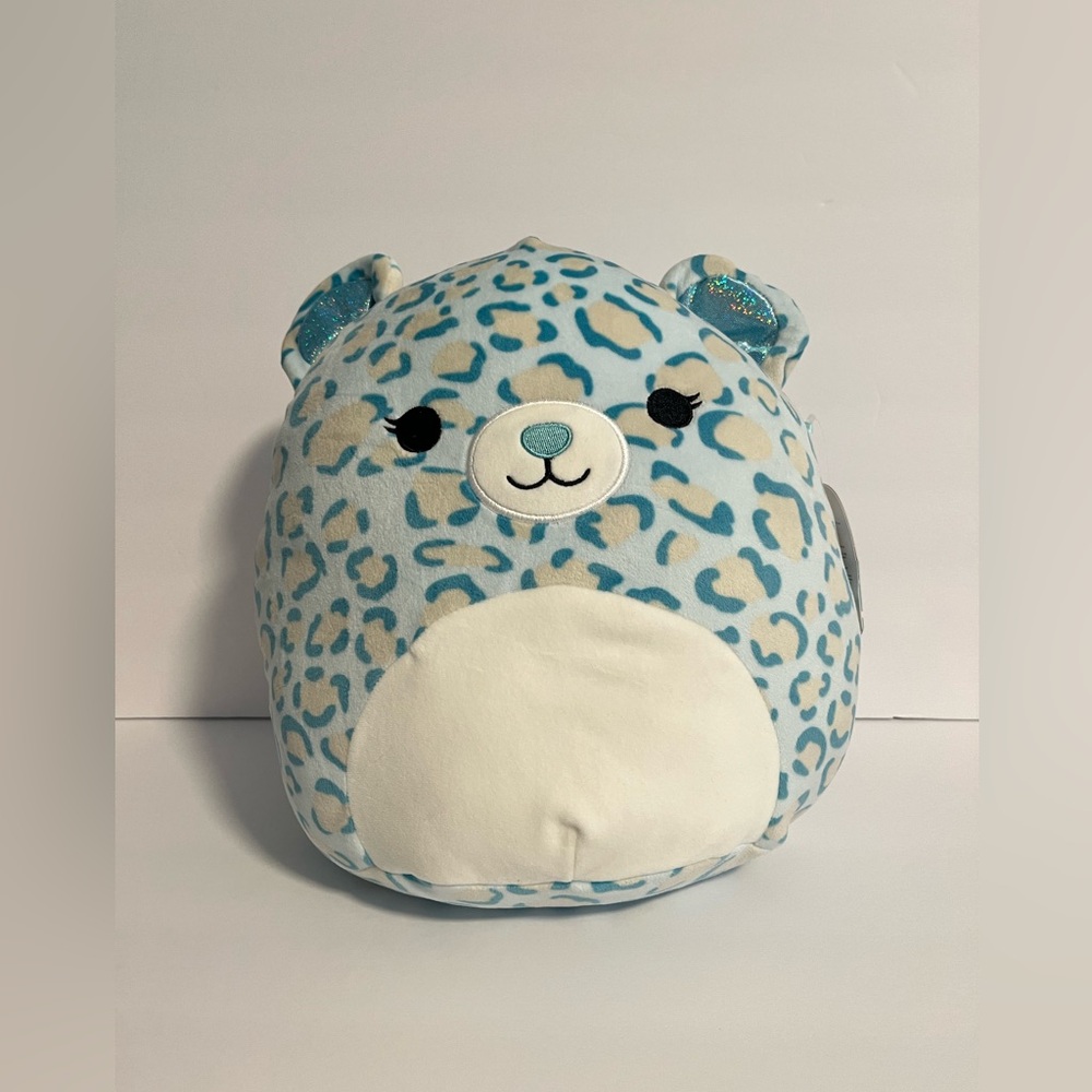 NWT Squishmallows Kids Toni 11” Teal Cheetah Blue and  Cream Spots Plush Toy OS